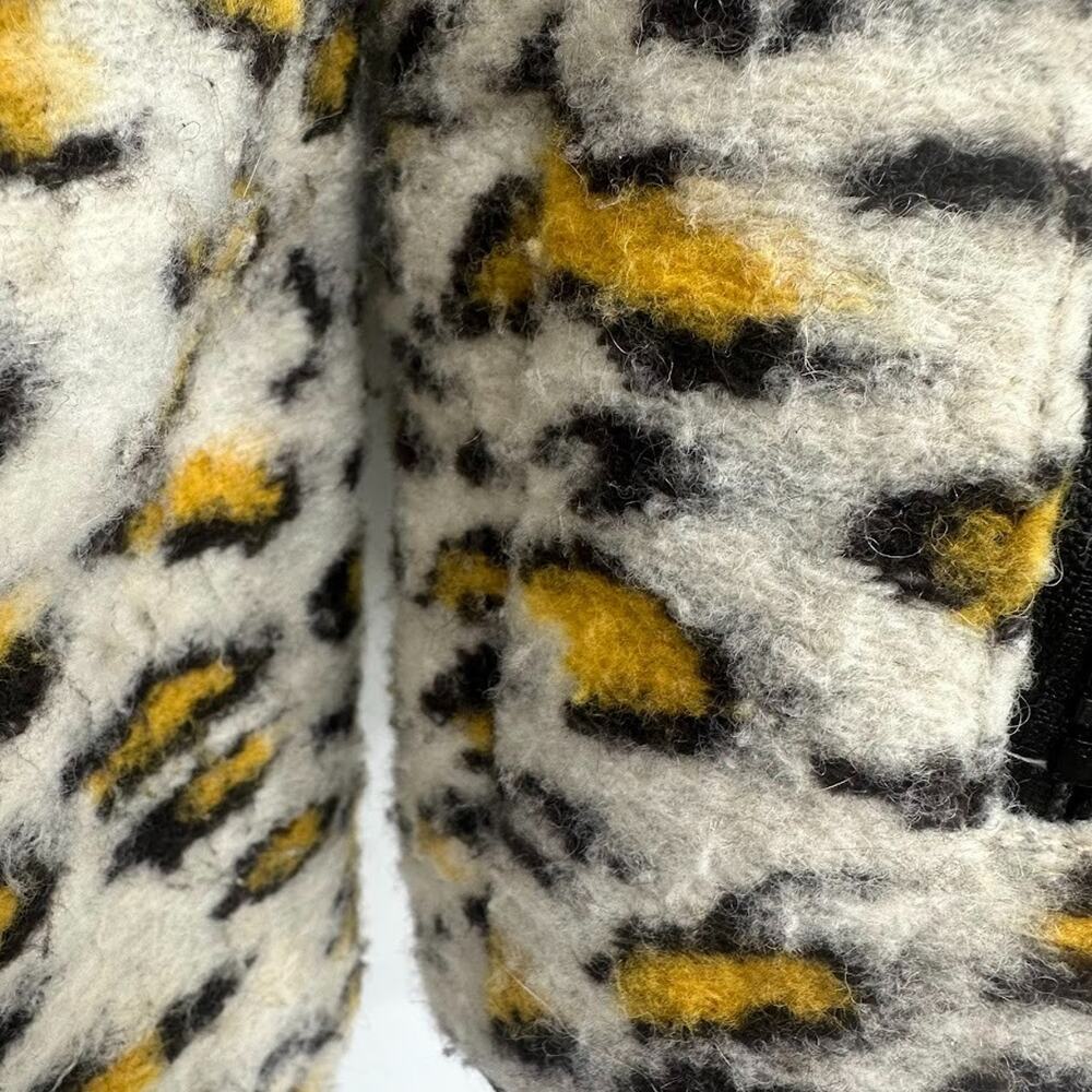 Pleasures Leopard Animal Print Full Zip Jacket Size Small Y2K Faux Wool Blend - Picture 7 of 13